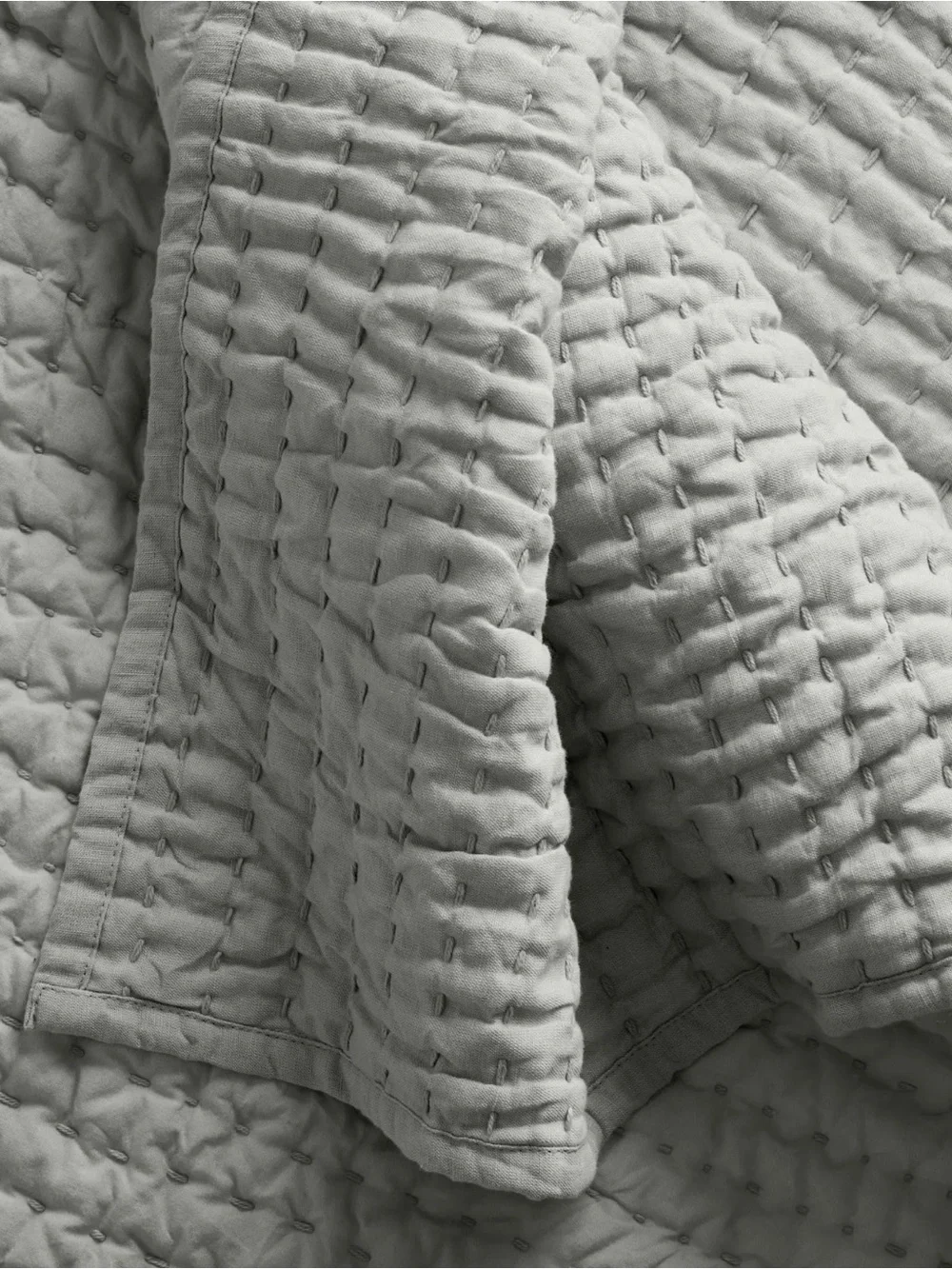 Quince NWOT European Linen and Cotton Stitch Quilt in Mist Twin 1366
